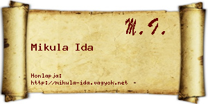 Mikula Ida névjegykártya